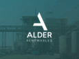 Alder Renewables logo over top of a faded plant image.